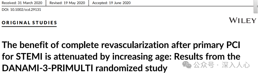 Subgroup Analysis of DANAMI-3-PRIMULTI: The Impact of Age on Prognosis After Complete Revascularization