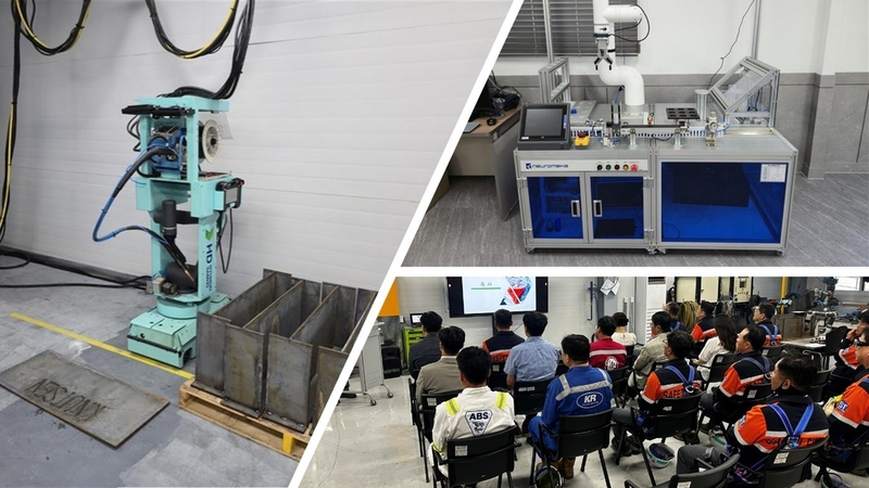 HD Hyundai Samho AI Collaborative Robot Welding Training System Commences Operation