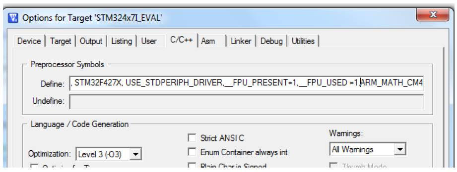 Using the STM32F4xx Hardware Floating Point Unit in ARM MDK