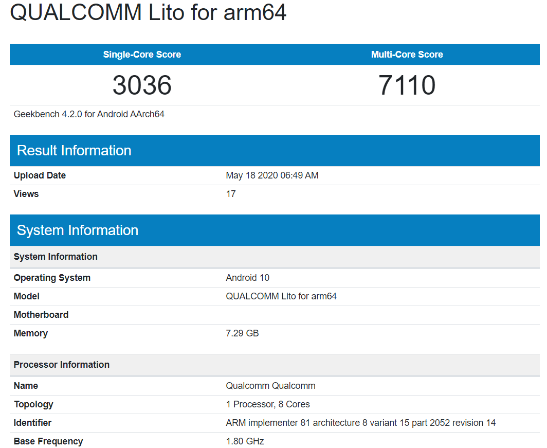 Qualcomm's First 5G SoC in the 6 Series Exposed, Overclocked Snapdragon 765 Benchmark Appears