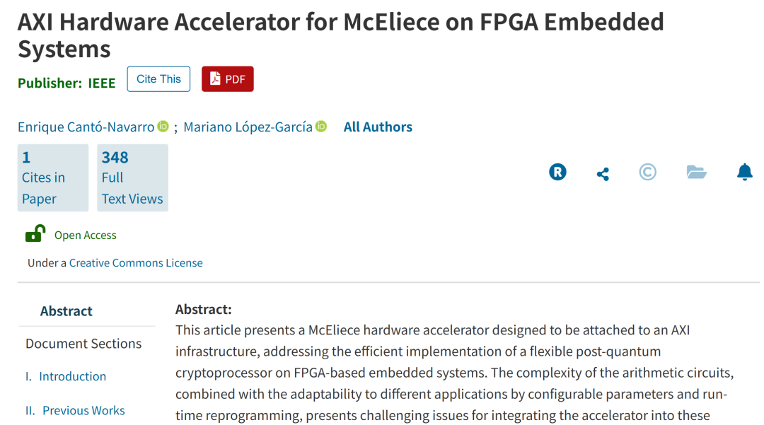 AXI Hardware Accelerator for McEliece on FPGA Embedded Systems