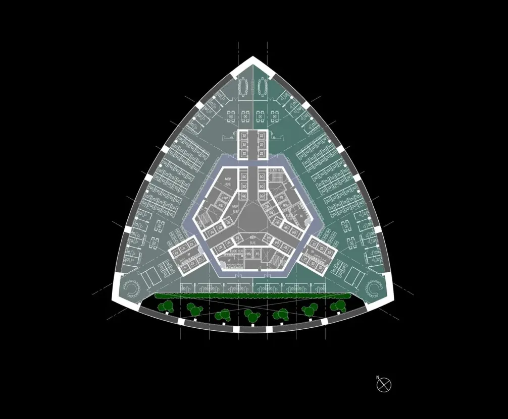 SOM's Design Proposal for the Shanghai Tower, Height 580 Meters