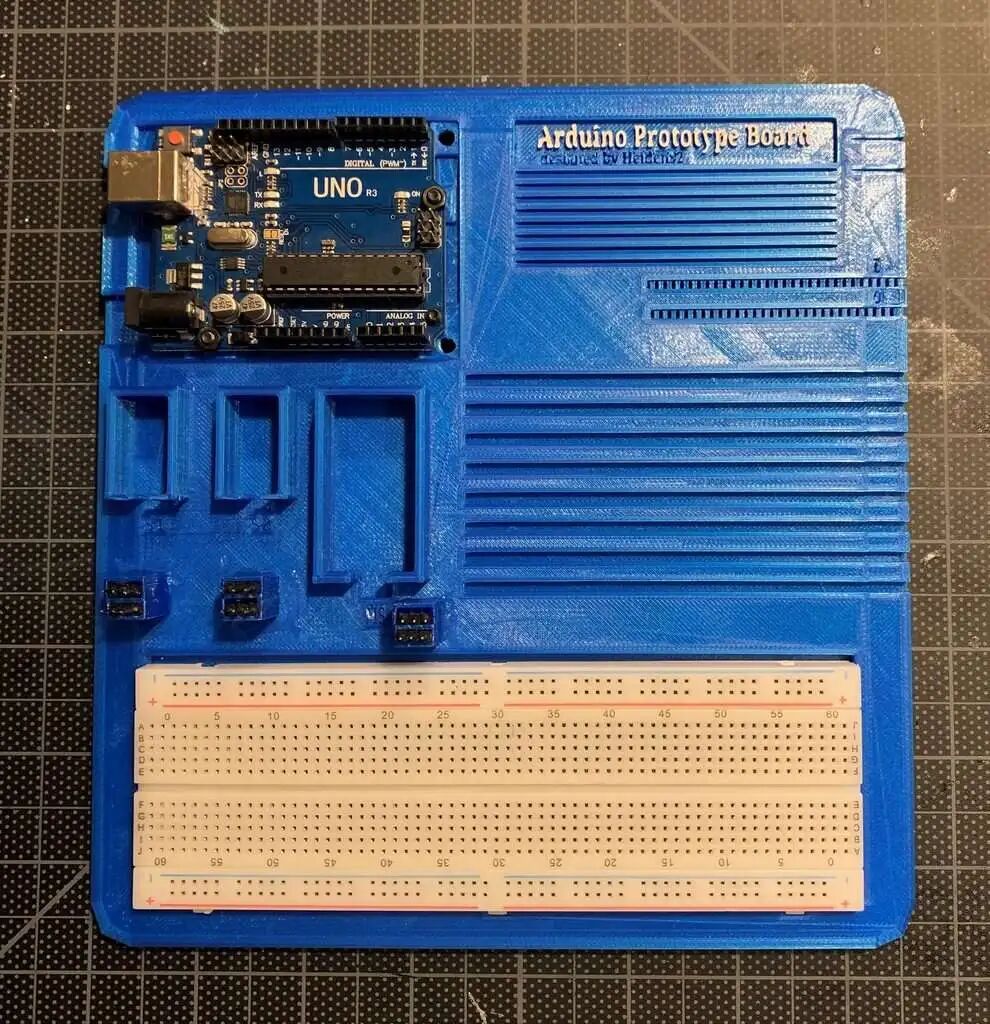 Build Your Desktop Electronic "Aircraft Carrier" with the Arduino Development Platform! 3D Printed Test Platform Integrates Development Boards, Breadboards, and Power Supply to Boost Your Development Efficiency