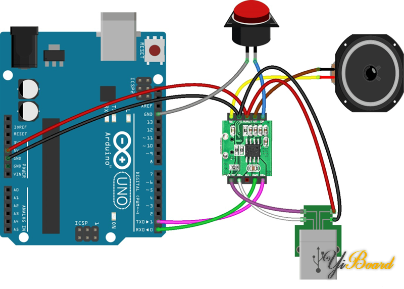 How to Connect the HSC001 Audio Player Module with Arduino Development Board
