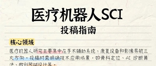 Guidelines for Submitting Medical Robotics Research to SCI Journals