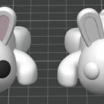 3D Printed Articulated Flexible Bunny - PLA Material, Movable Joints, Creative Desktop Pet DIY Model