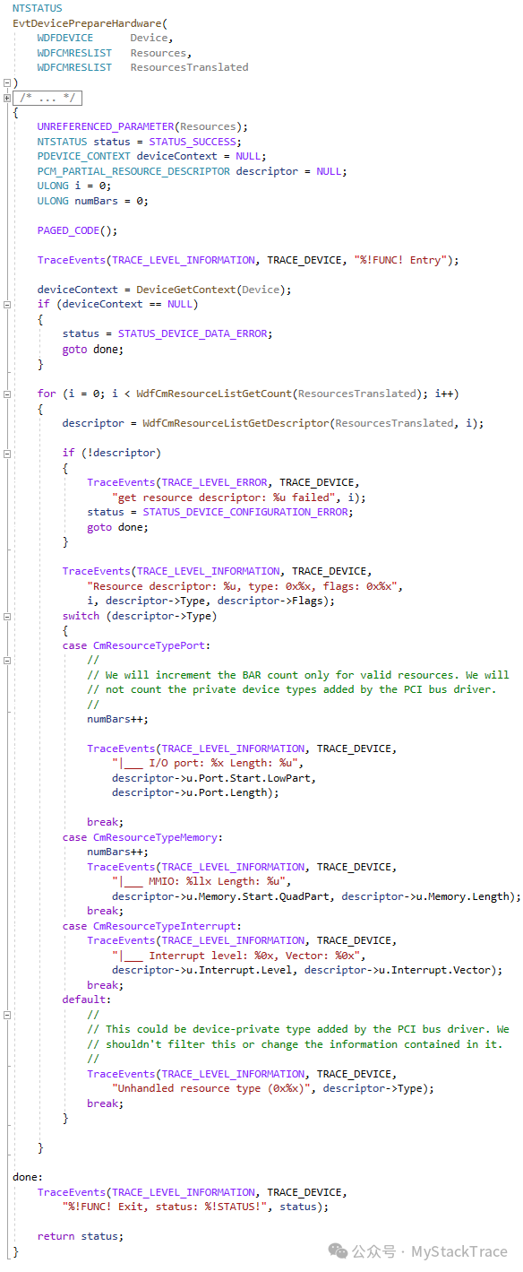 Windows PCI Device Driver Development Guide: PnP Callback