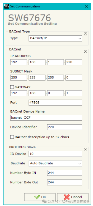 BACnet Slave to PROFIBUS Slave - ADFWEB Gateway Converter - Guangzhou Xinyu IoT