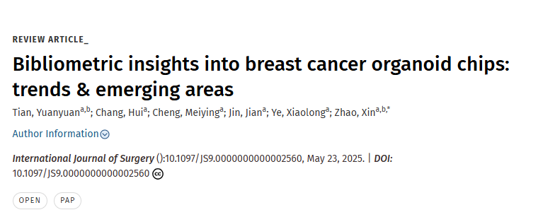 Bibliometric Insights into Breast Cancer Organoid Chips: Trends & Emerging Areas
