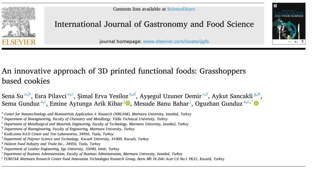 IJGFS | Innovative Methods for 3D Printed Functional Foods: Grasshopper-Based Cookies