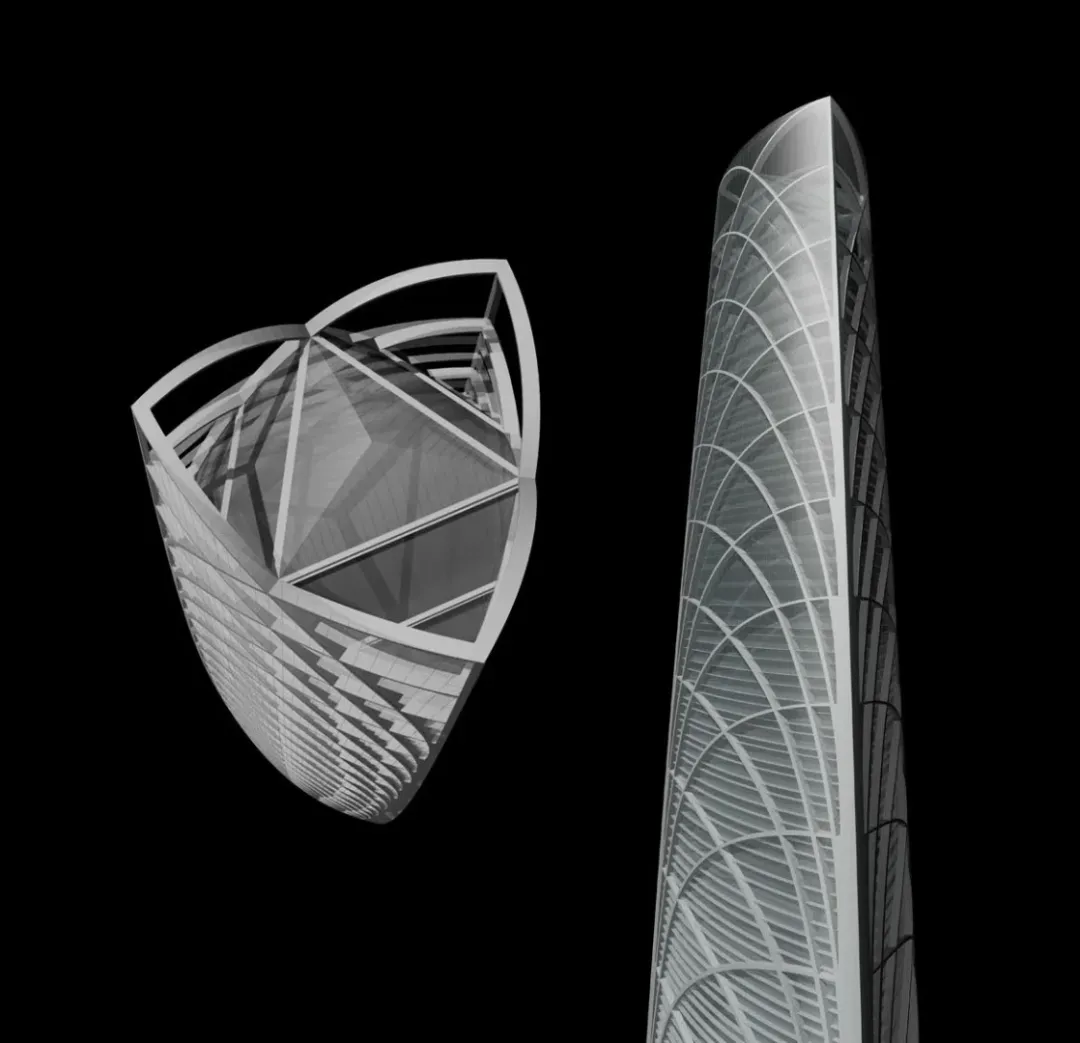 SOM's Design Proposal for the Shanghai Tower, Height 580 Meters