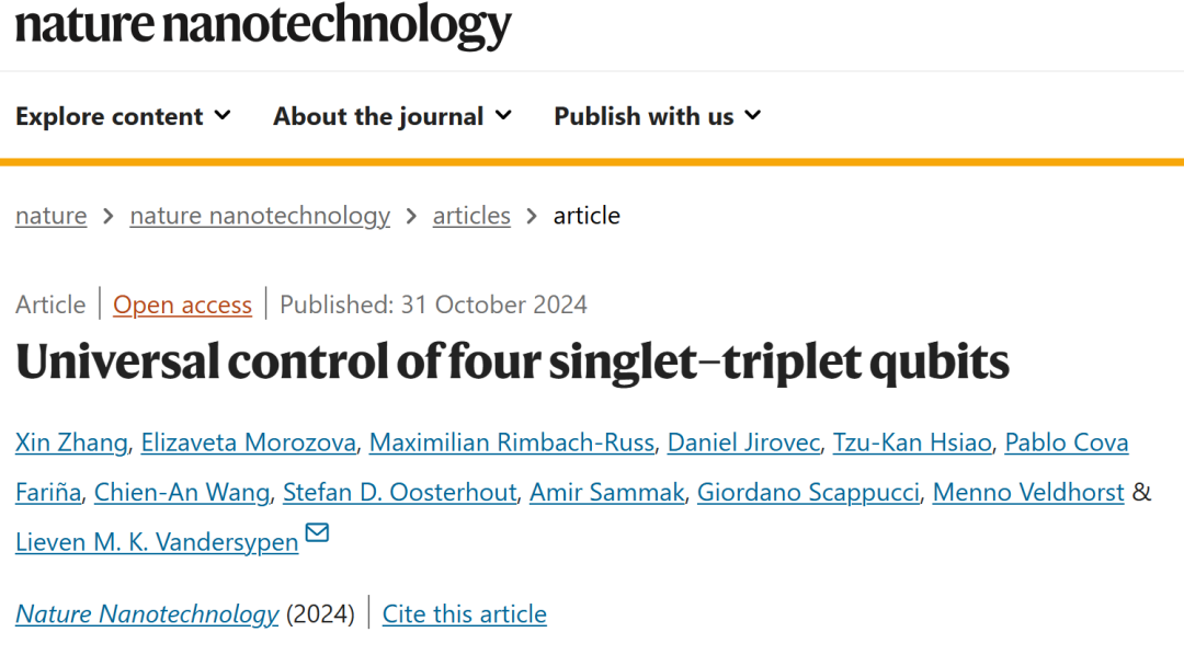 New Methods for Quantum Computers in Nature Nanotechnology!