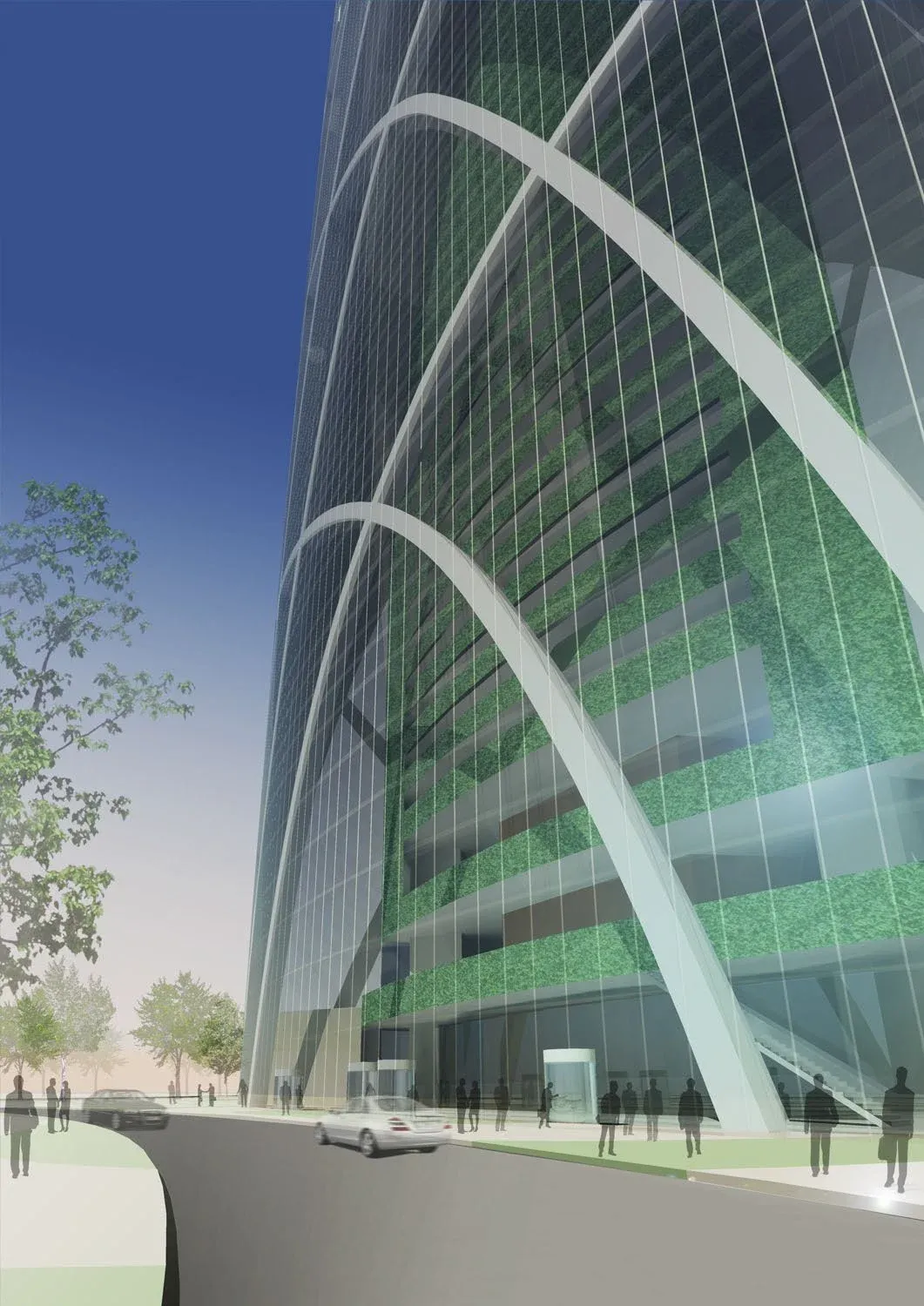 SOM's Design Proposal for the Shanghai Tower, Height 580 Meters