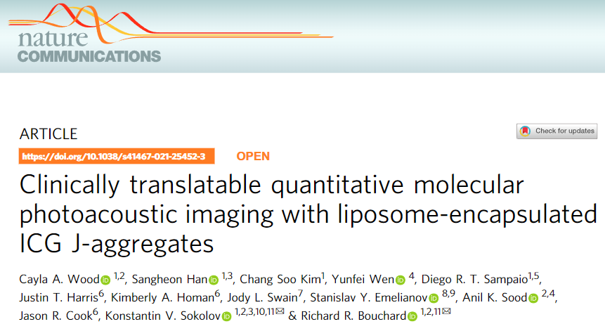 Nature Sub-Journal: Photoacoustic Imaging Technology for Precise Visualization of Tumor Microenvironments