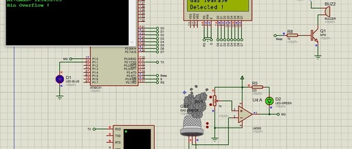 Gas Leakage Alarm System Simulation Using AT89C51 in Proteus