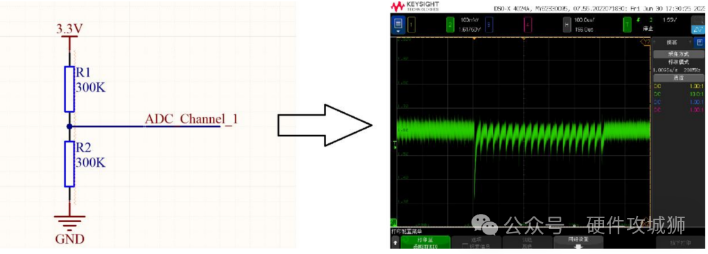 Does a Large Voltage Divider Resistor Cause Inaccurate ADC Sampling?