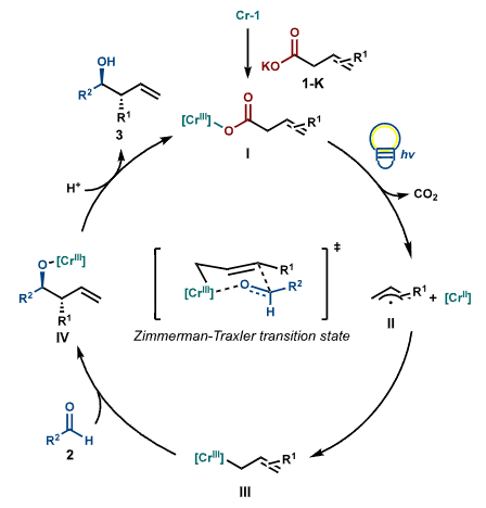 Unlocking Chromium Decarboxylative Ligand-to-Metal Charge Transfer: Efficient and Redox-Neutral Allylation of Aldehydes Using Carboxylic Acids