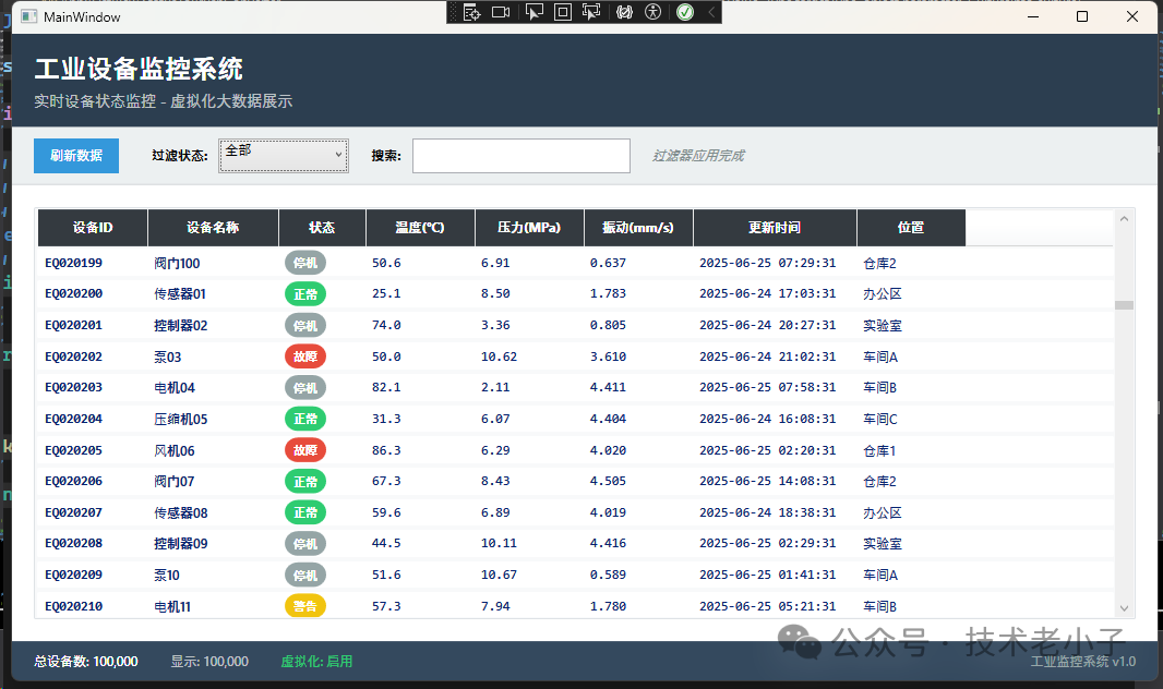 C# Big Data Processing Tool: WPF Virtualization Technology Enables Instant Display of 100,000 Data Points Without Lag!