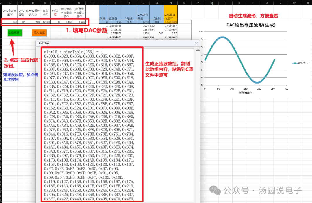 Generating Sine Wave Signals Using DAC and DMA