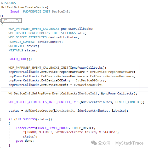 Windows PCI Device Driver Development Guide: PnP Callback