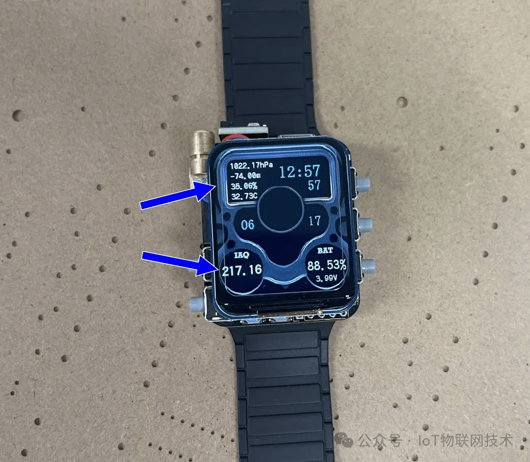 ESP32 IoT Development Board Arduino Open Source Smart Watch: Supports Temperature, Humidity, Pressure, Air Monitoring, Altitude, Tilt, and Acceleration