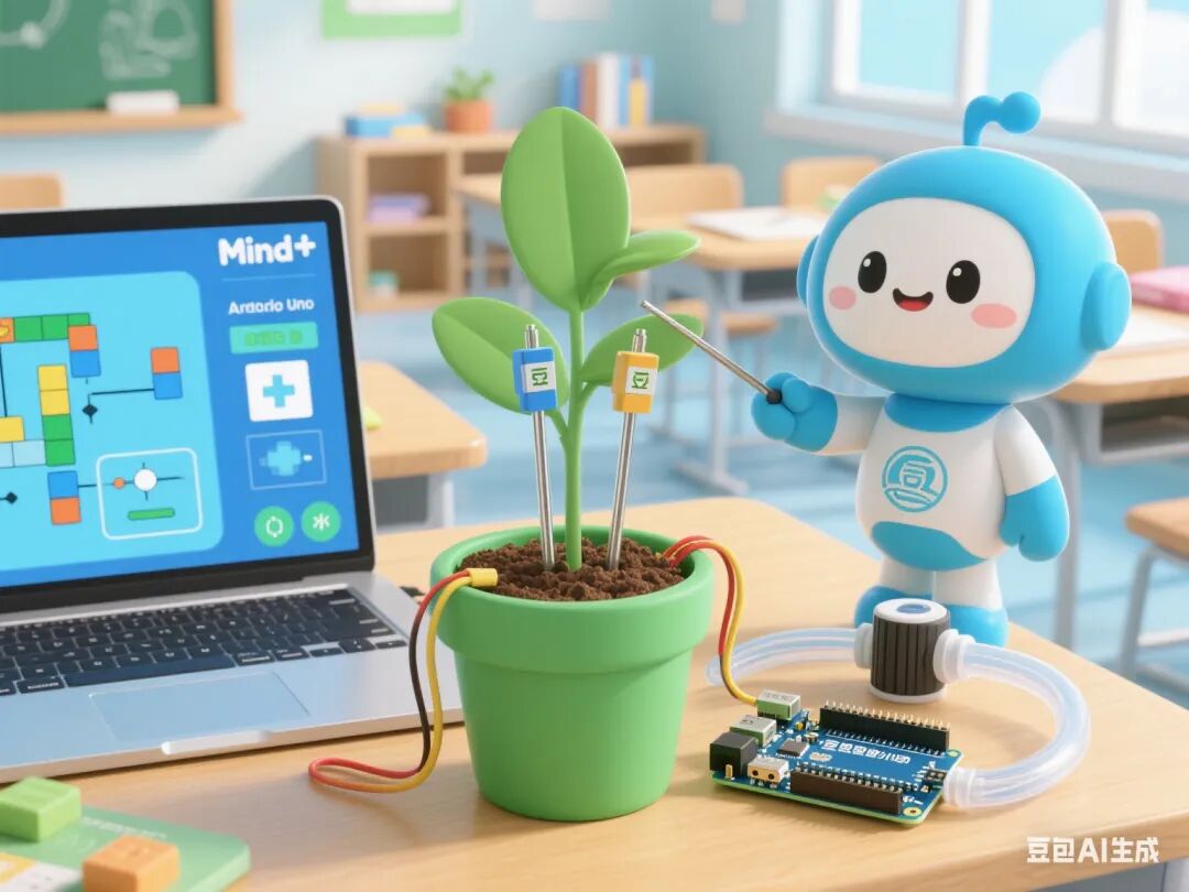 Project-Based Learning Example of an Intelligent Irrigation Device Based on Mind+ and Arduino