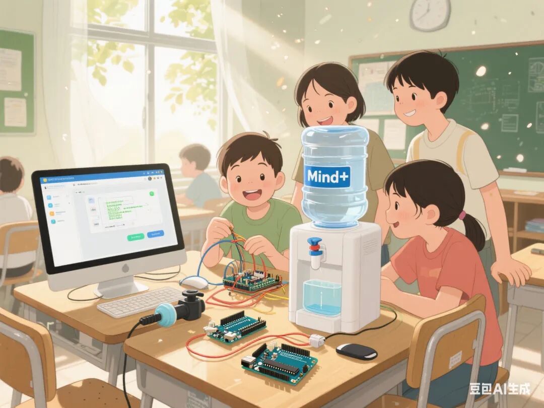 Project-Based Learning Example of an Automatic Water Dispenser Using Mind+ and Arduino