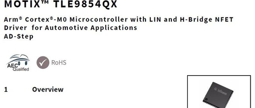 Automotive Grade Intelligent Brushed Motor SoC TLE9854