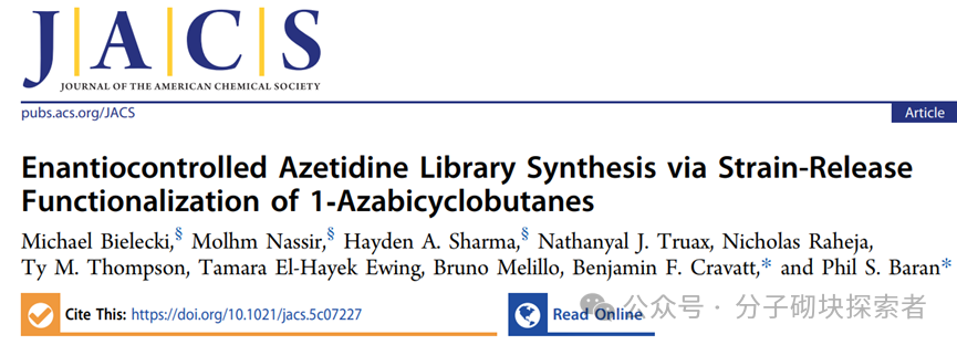 Synthesis of Stereocontrolled Azetidine Library via Strain-Release Functionalization of 1-Azabicyclobutanes