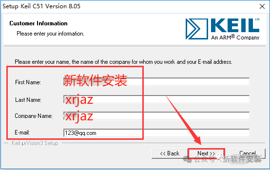 Keil uVision3 C51v805 Software Installation Guide