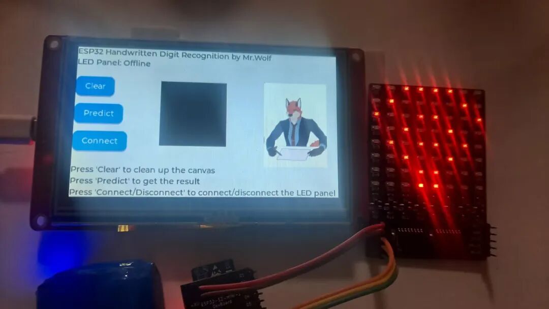 Smart Recognition of Handwritten Digits Using ESP32 4.3-Inch Screen
