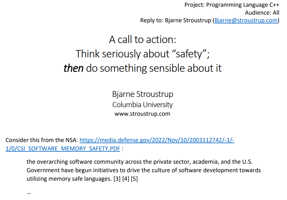 C++ Creator: The Safety of Memory-Safe Languages Like Rust is Not Superior to C++