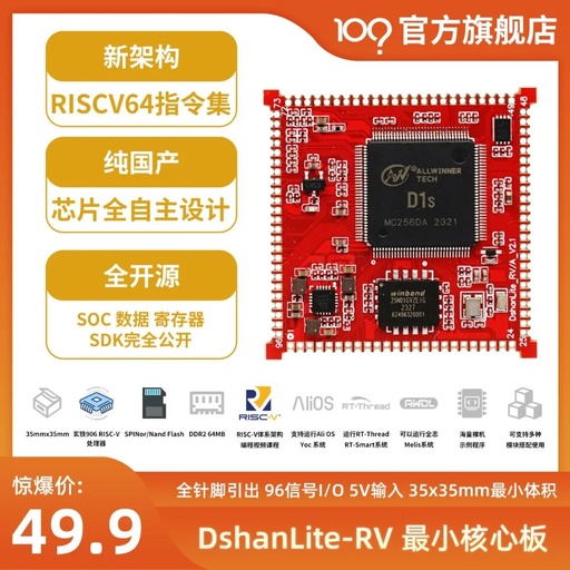 DshanLite-RV Minimal Board: Domestic Allwinner RISC-V C906 Supports Linux RTOS for RISC-V Architecture Development - The Preferred Choice for DIY Product Design