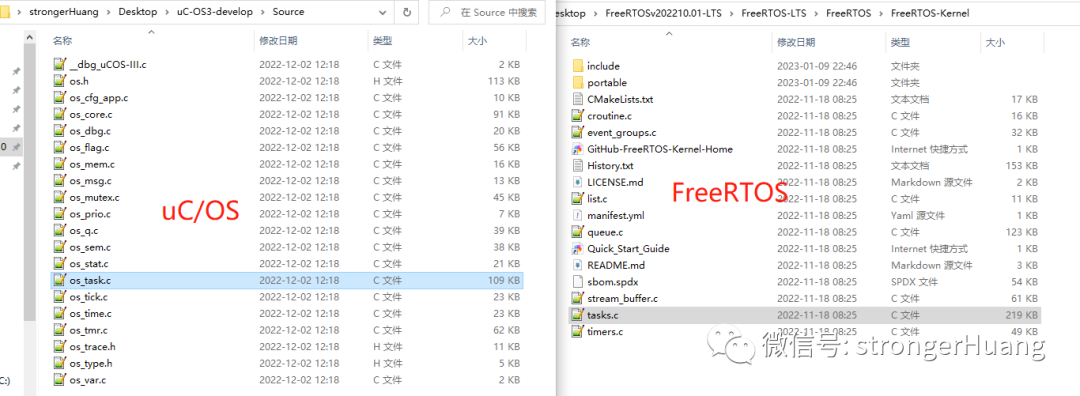 Comparison of Coding Style Differences Between µCOS and FreeRTOS