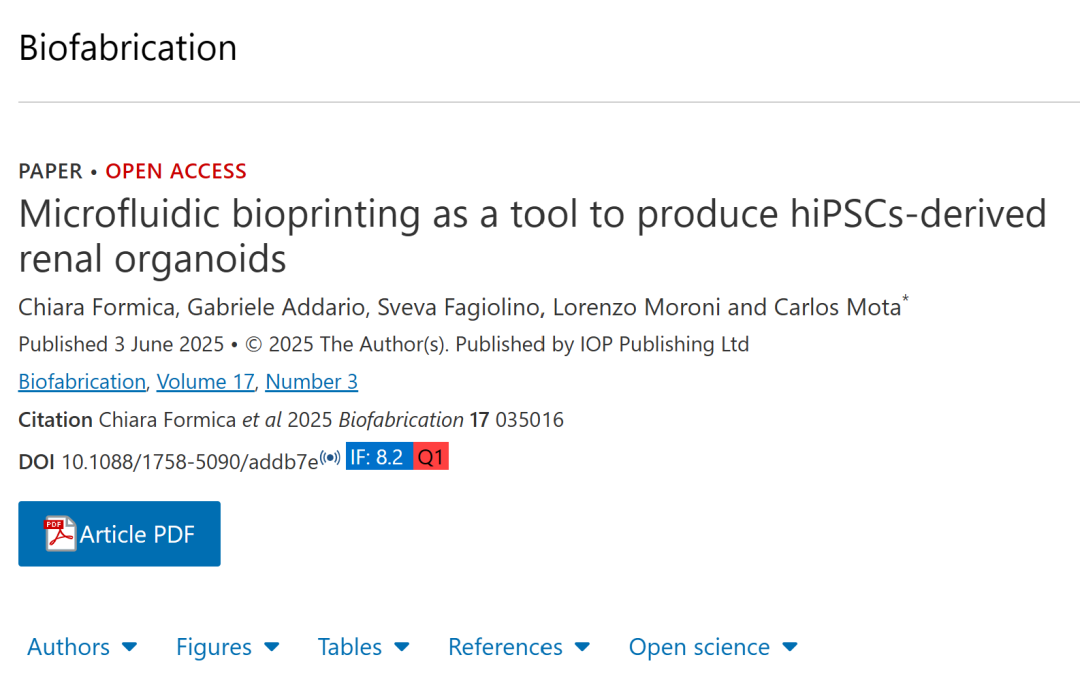 When Stem Cells Meet 3D Printing! Biofabrication: Microfluidic Bioprinting Technology Successfully 'Prints' Functional Kidney Organoids Responsive to Drugs