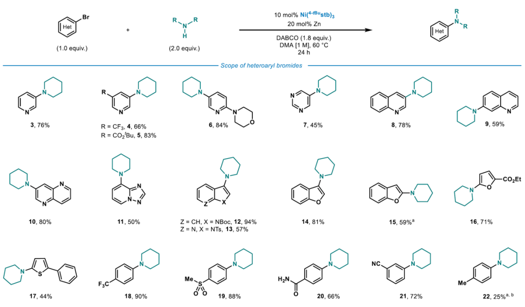 C-N Coupling of Brominated Heteroaromatic Compounds Catalyzed by Ni