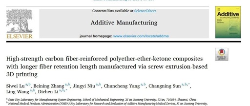 Manufacturing High-Strength Carbon Fiber Reinforced PEEK Composites with Extended Fiber Retention Lengths Using Screw Extrusion-Based 3D Printing Technology