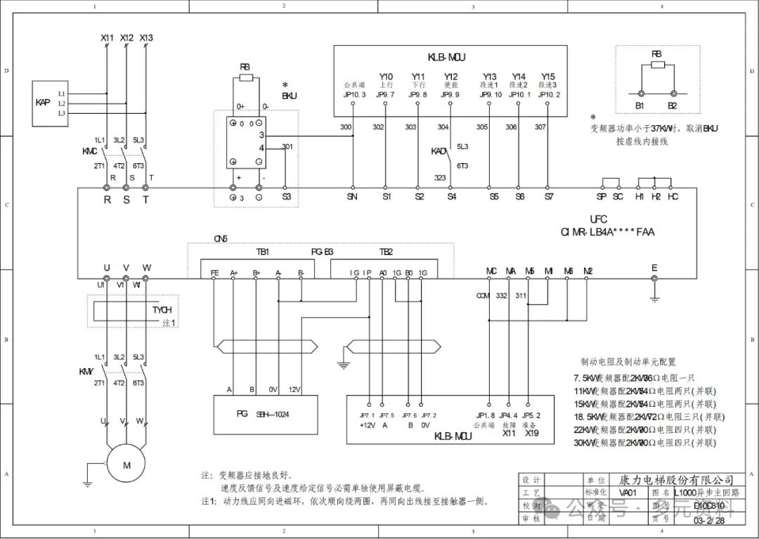Kangli Elevator KLB-MCU Electrical Schematic Diagram_D10D310