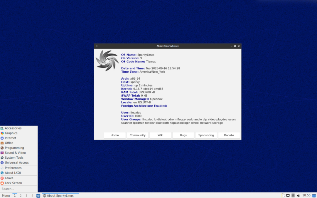 Release of Spark Linux 2025.09: A Lightweight Debian-Based Distribution