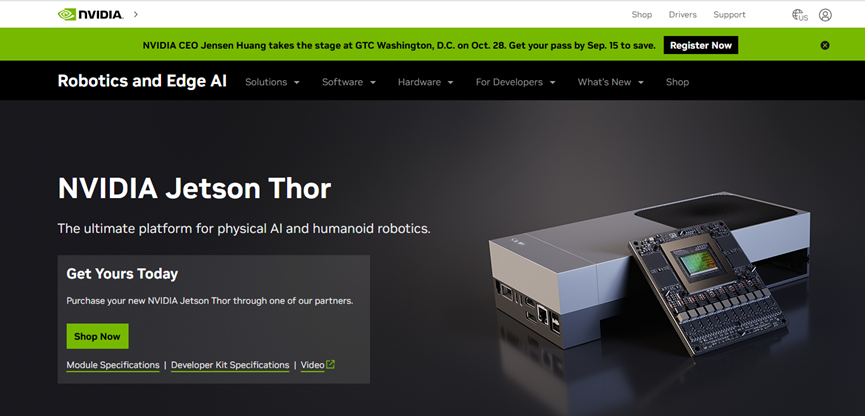 Nvidia Launches Top Development Platform for Physical AI and Humanoid Robots: Nvidia Jetson Thor
