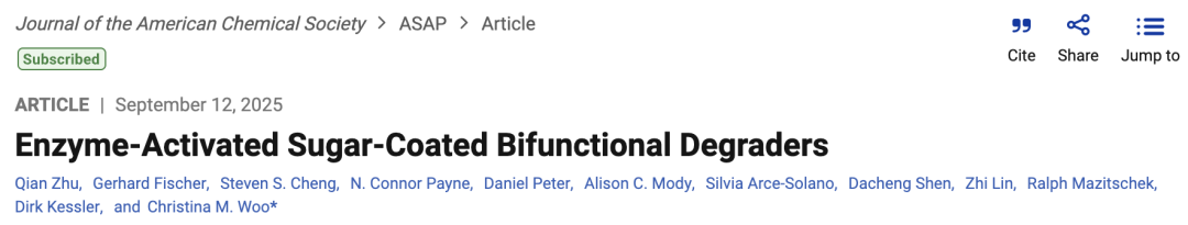 Literature Sharing | J. Am. Chem. Soc | Enzyme-Activated Sugar-Coated Bifunctional Degraders