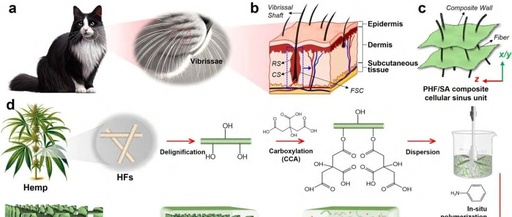 Biomimetic Cat Whisker Flexible Sensors Based on Biomass Fiber Aerogels