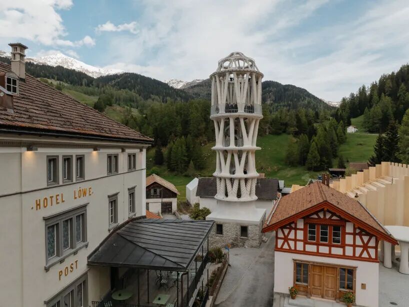 The World's Tallest 3D Printed White Tower Arrives in the Alps