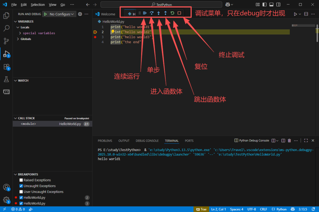 Debugging Your First Python Program in VS Code