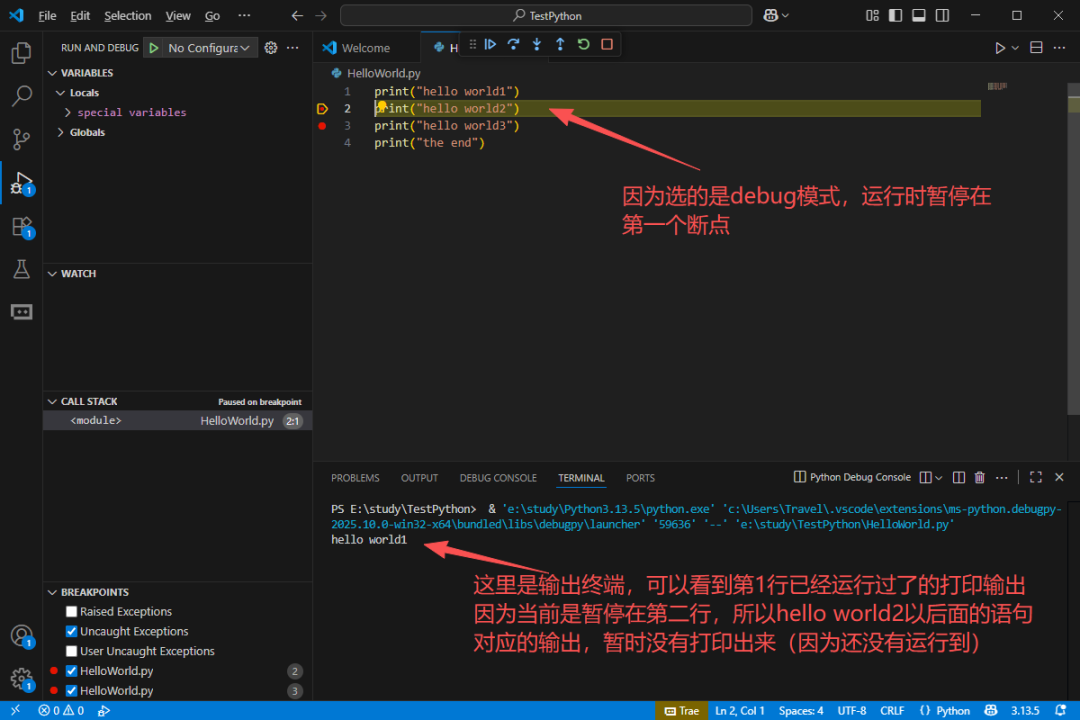Debugging Your First Python Program in VS Code