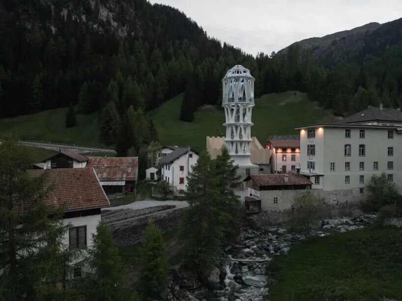 The World's Tallest 3D Printed White Tower Arrives in the Alps