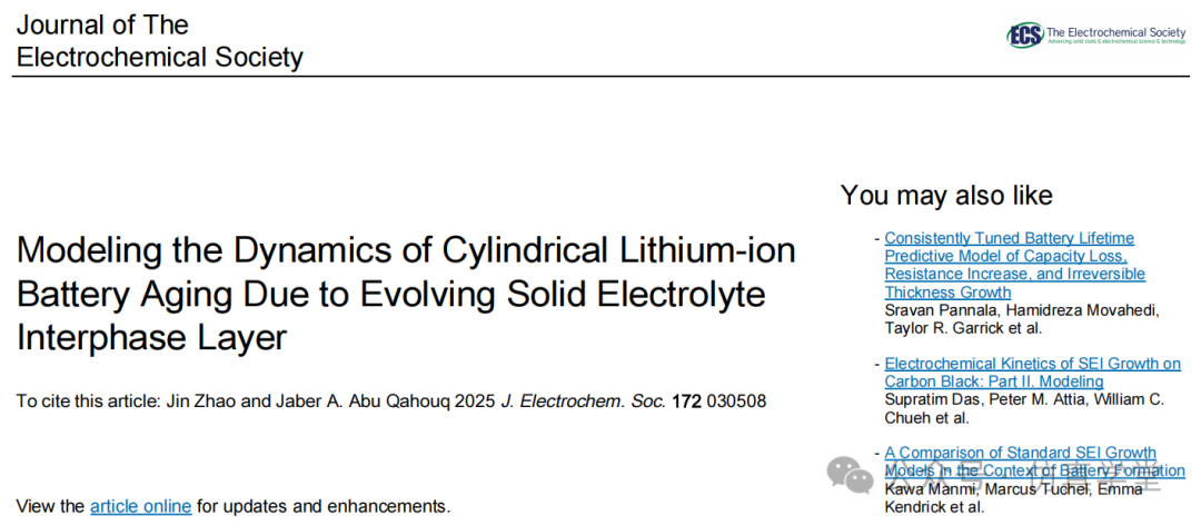 Crushing Machine Learning! A New Method for Aging Modeling of Cylindrical LIB SEI Confirmed by Top Journals as a 'Dimensionality Reduction Strike' of Physical Models!