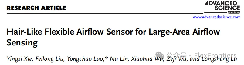 Bionic 'Electronic Hair': High-Sensitivity Flexible Airflow Sensor for Large-Area Sensing