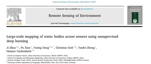 Unveiling Top Journals: Large-scale Mapping of Water Bodies Across Sensors Using Unsupervised Deep Learning