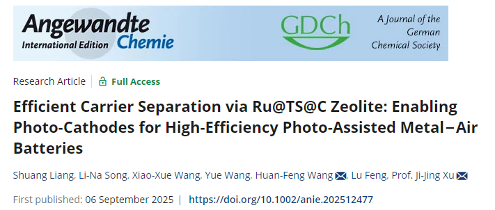 Efficient Carrier Separation via Ru@TS@C Zeolite: Enabling Photo-Cathodes for High-Efficiency Photo-Assisted Metal−Air Batteries